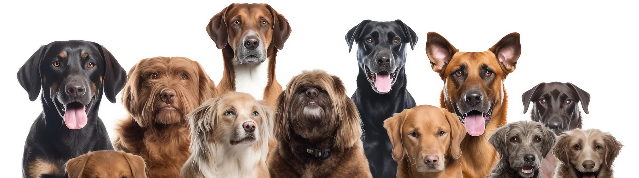 A group of happy dogs