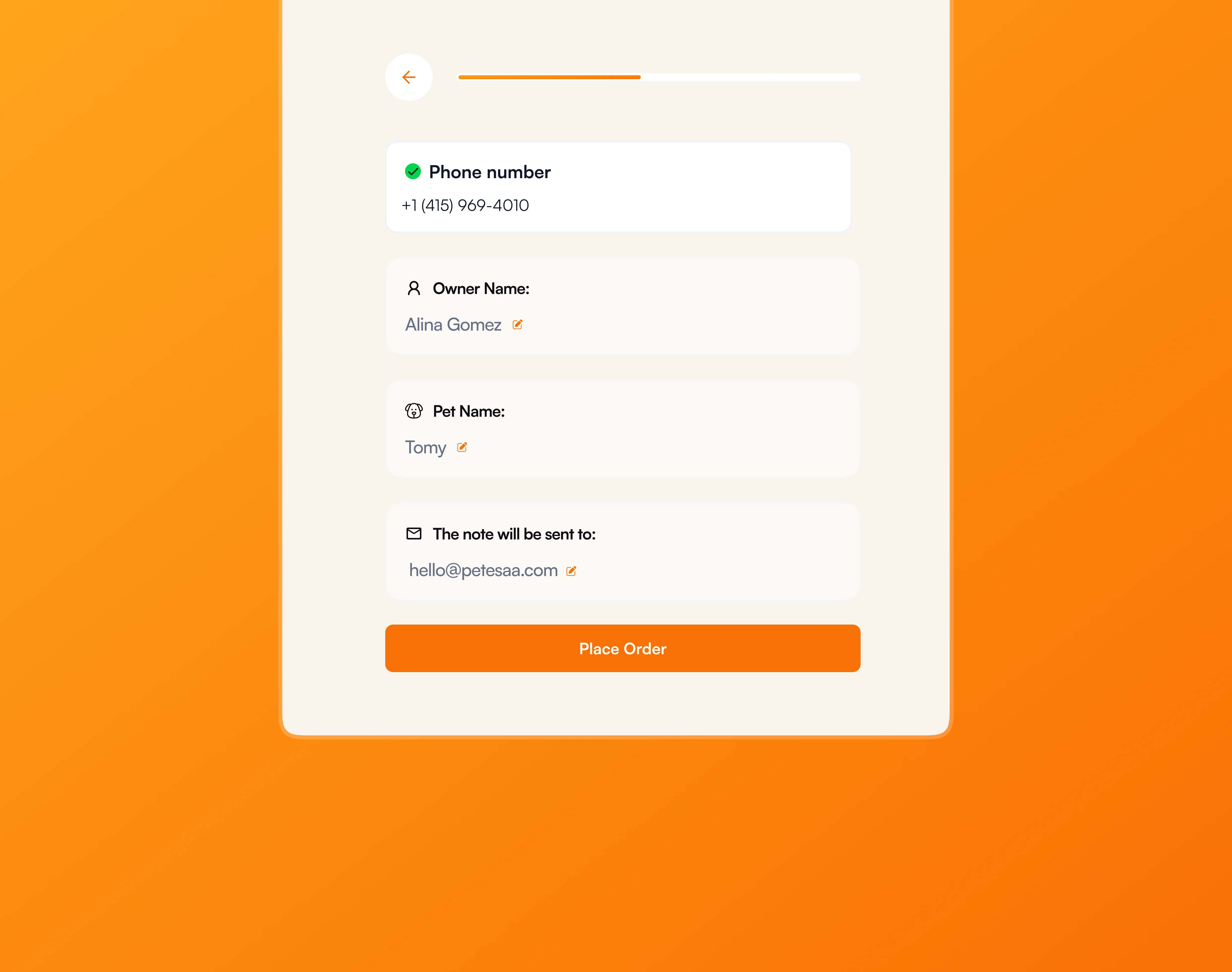 Fill Out Form step